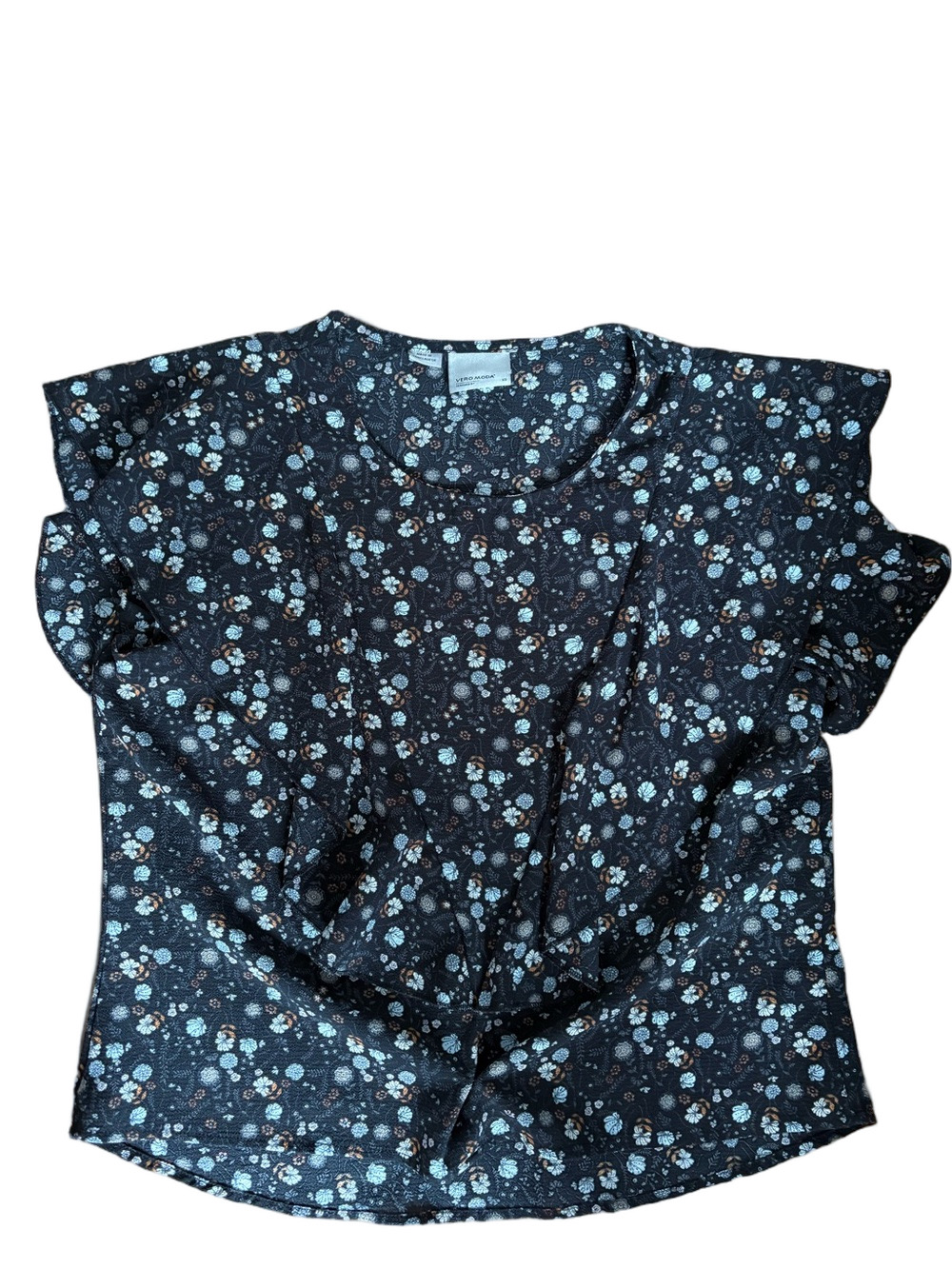Vero Moda Black Floral Short Sleeve Blouse